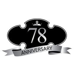 78 anniversary with silver ribbon and crown