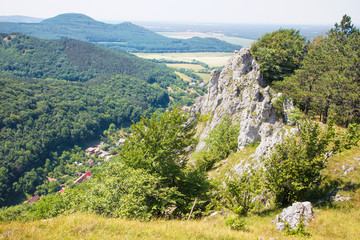 Fototapeta na wymiar Slovakia - Outlook from Krslenica rocks in Little Carpathian hills