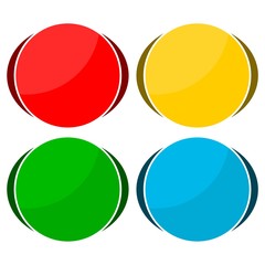 4 different sticker, circle shape