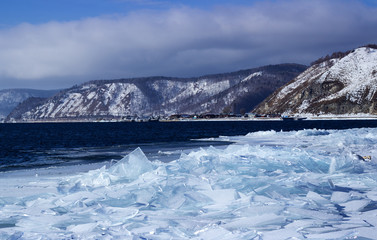 ice-drift on lake Baikal