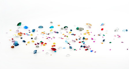bright gems isolated on white background