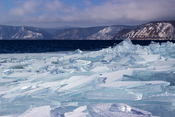 ice-drift on lake Baikal