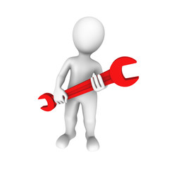 3D mechanic with wrench