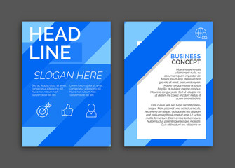 Abstract Blue Color Business brochure flyer design layout template in A4 size v2