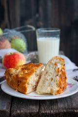 Homemade apple pie in rustic style