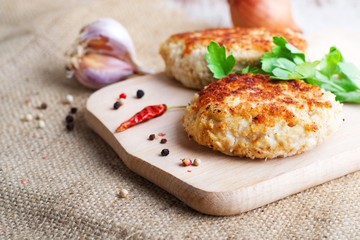 homemade fried cutlets.selective focus