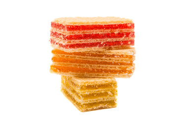 Wafers or honeycomb waffles isolated