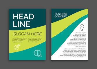 Abstract Green Color Business brochure flyer design layout template in A4 size v4