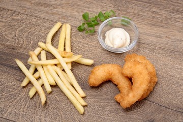 Fried Shrimp and Fries
