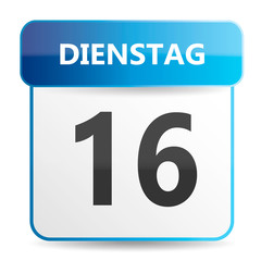 Schöner blauer Kalender mit Wochentag Montag