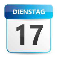 Sch&ouml;ner blauer Kalender mit Wochentag Montag