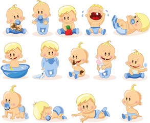 Vector illustration of baby boys