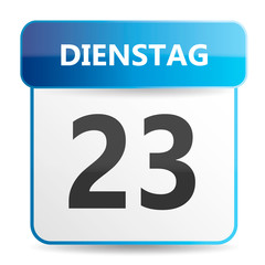 Schöner blauer Kalender mit Wochentag Montag