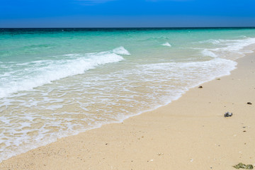 SAND BEACH AND BLUE SEA - tropical sea, thailand
