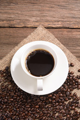 coffee on wooden table