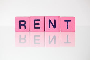 Rent - an inscription from children's blocks