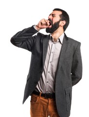 Fototapeta premium Man coughing a lot