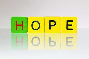 Hope - an inscription from children's blocks