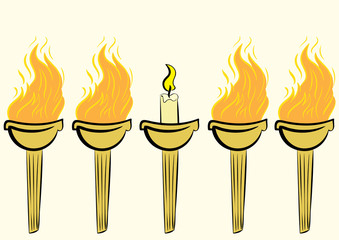 Torch with a candle