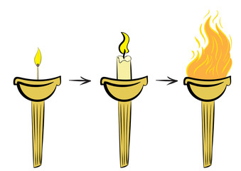 Unusual a torch with fire