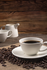 coffee on wooden table
