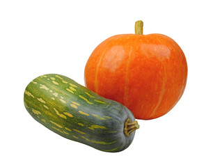 pumpkin orange and green, isolated