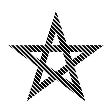 Pentagram sign on white.