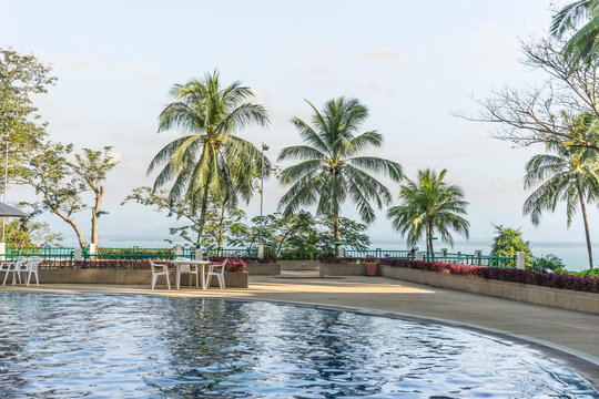 swimming pool with sea view