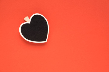 Heart frame on red background