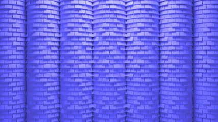 3d generated abstract background, rendered surface with brick displacement facture