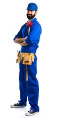 Plumber with his arms crossed