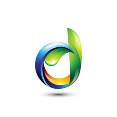 Green Leaf Letter D Logo