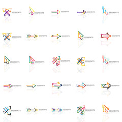 Collection of colorful abstract origami logos
