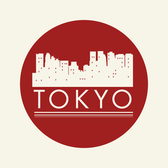 Tokyo, abstract skyline symbol