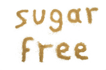 word sugar free written with brown sugar