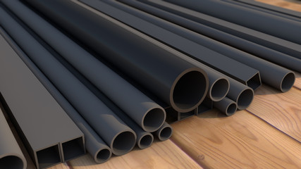 Fototapeta premium Black metal pipe