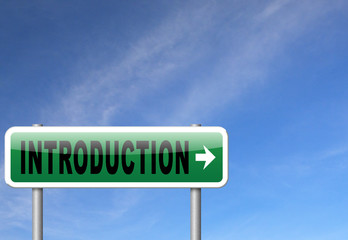 introduction or intro sign