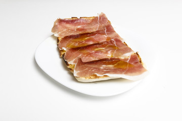 Tostada de aceite y jamón