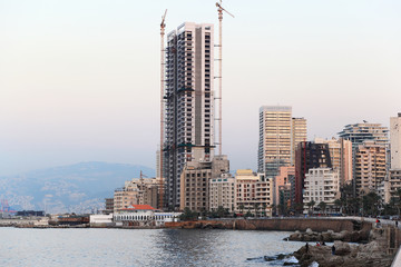 Beirut's skyline in the early evening