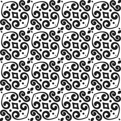 Abstract monochrome seamless hand-drawn pattern.