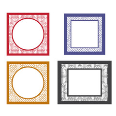 Set of retro blank picture frame template