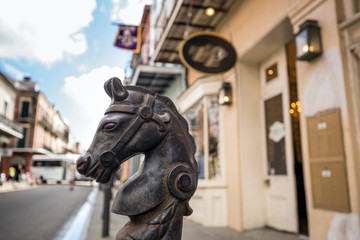 Horses head design in Bourbon Street in the French Quarter