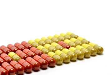 Naklejka premium various pills as background