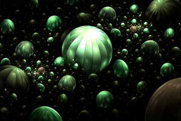 Obraz na płótnie Canvas Abstract fractal pattern on green background