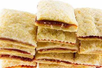Puff pastry filling pineapple , topped with sugar.