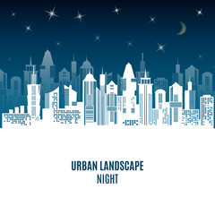 Fototapeta premium City urban design. Night landscape.