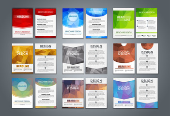 Set flyers and brochures polygonal