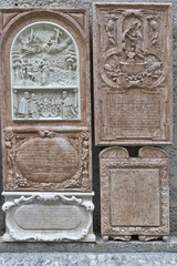Bas relief closeup in St. Peter Collegiate Church. Salzburg, Austria.
