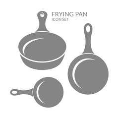 Frying pan. Icon set