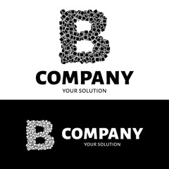 Vector letter B logo. The logo is the letter B consists of cubes.